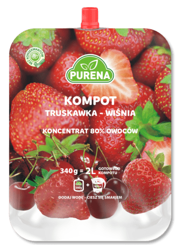 Kompot truskawka-wiśnia