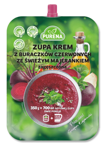 Zupa krem z czerwonych buraczków ze świeżym majerankiem