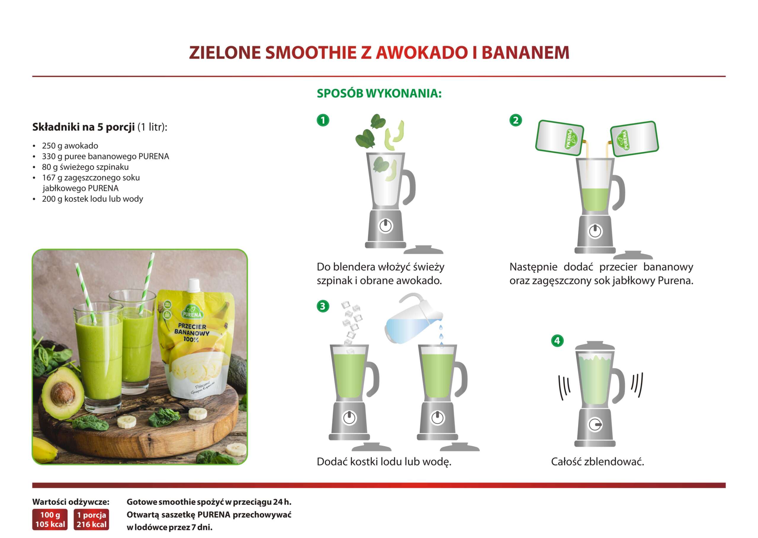 Zielone smoothie z awokado
i bananem