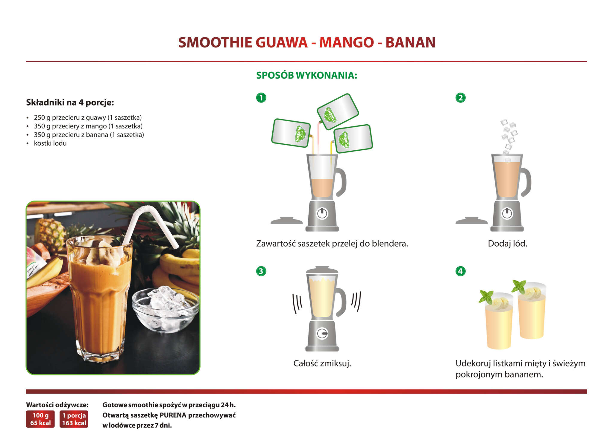 Smoothie guawa-mango-banan